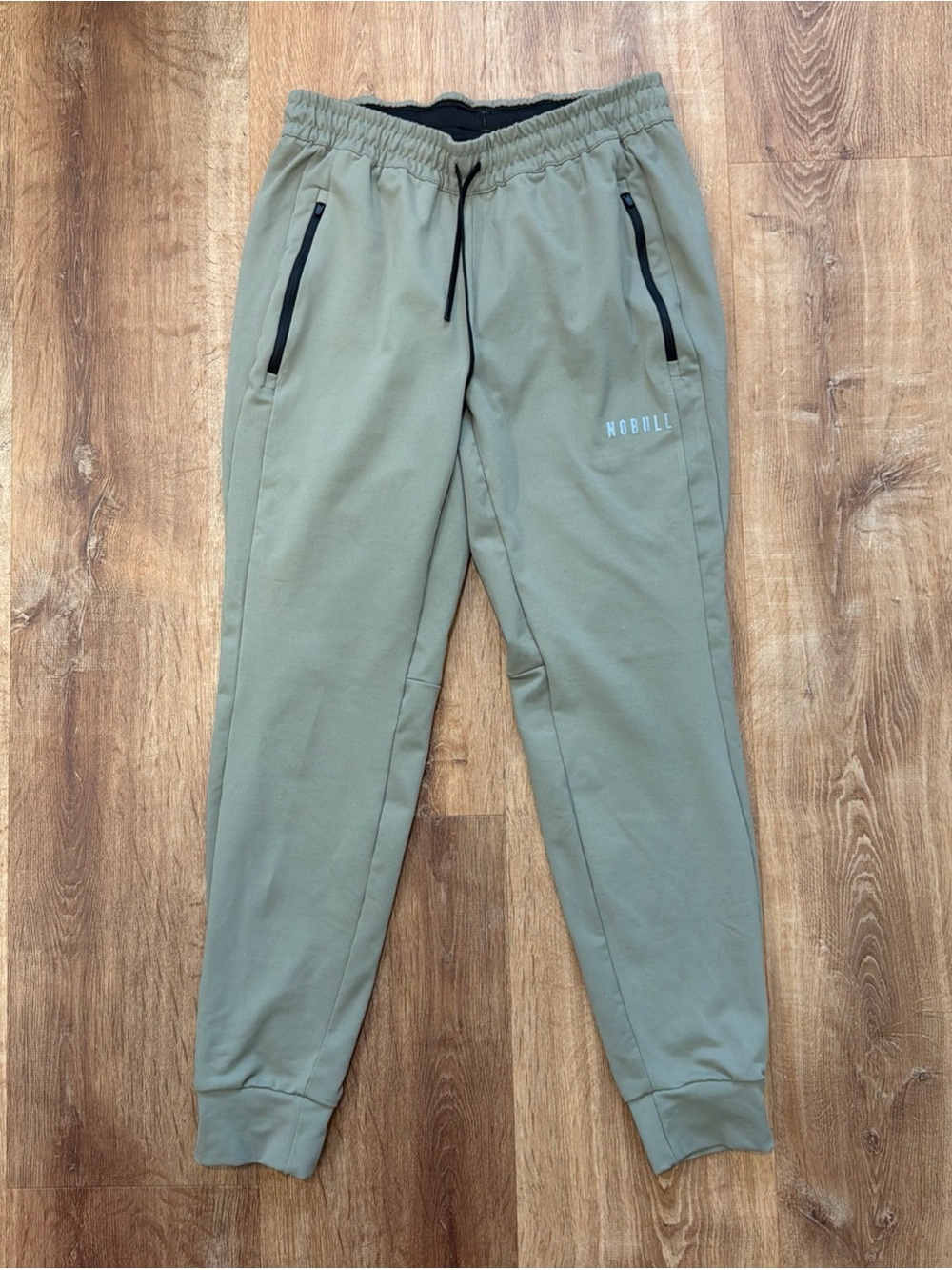 NoBull Joggers Mens Medium OD Green Zip Pockets Cuffed Sweatpants Gym Athleisure